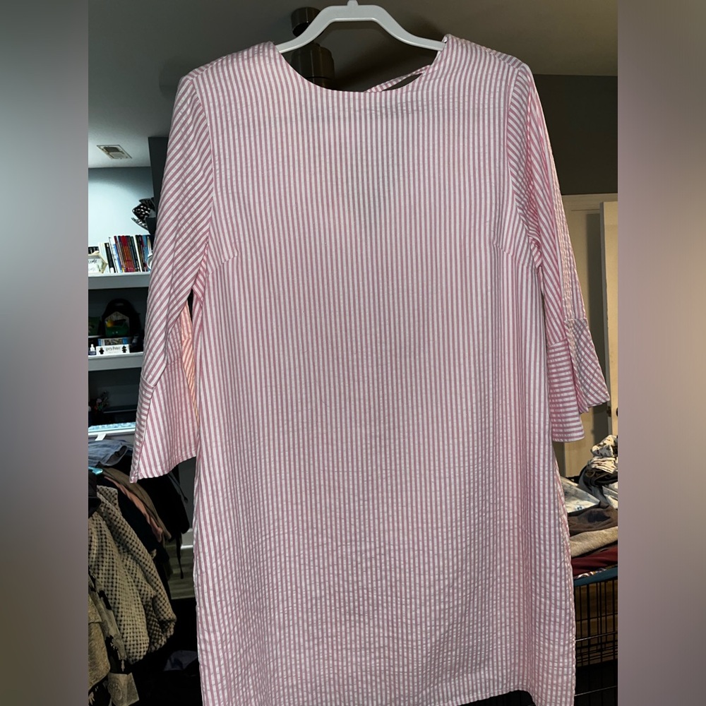 NWT Pink seersucker dress size large
